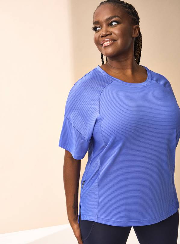 REAKTIV Cobalt Blue Ribbed Long-Line T-Shirt XXL